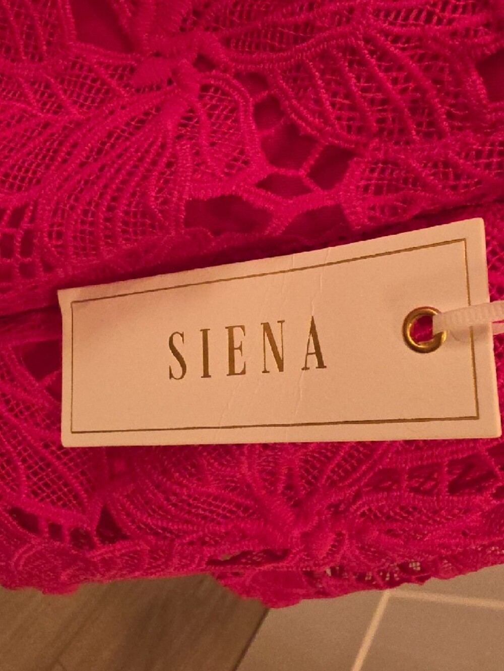 Siena Studio Fuchsia Lace Tiered adjustable-Strap Maxi Dress size 6 new with tag - Picture 8 of 14